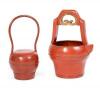 Two Chinese Red Lacquer Carrier with handle