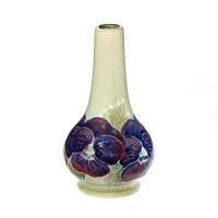 William Moorcroft, Miniature Celadon Pansy Baluster Vase, C.1916