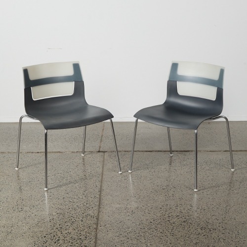 A Pair of Otto Chairs in Anthracite by Antonio Criterion for B&B Italia
