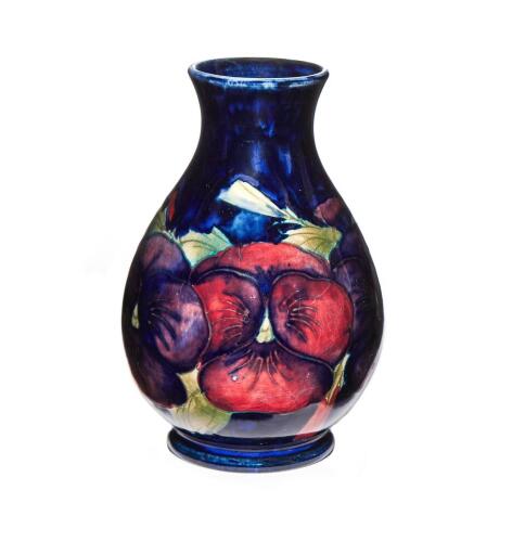 William Moorcroft, Small Pansy Vase, C. 1925