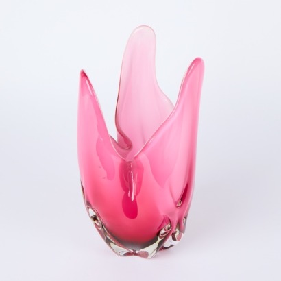 An Iwatsu Hineri Art Glass Vase, c. 1960s A/F