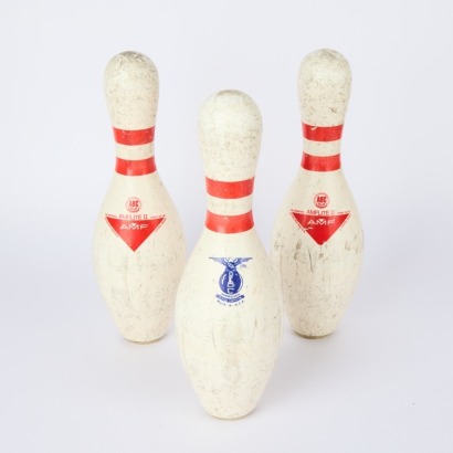 A Trio of American Bowling Pins