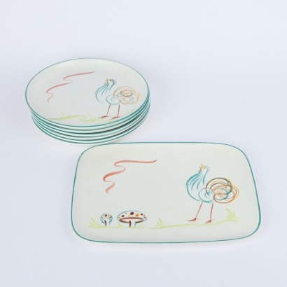 A Set of Six Denby Flair Plates And Platter