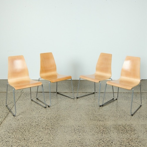 A Set of Four Thonet Avoca Sled Base Chairs