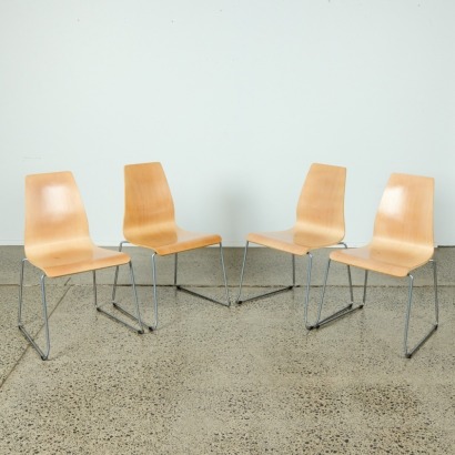 A Set of Four Thonet Avoca Sled Base Chairs