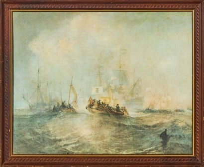A Vintage Joseph Mallory William Turner 'The Landing of William 1688' Reproduction Print