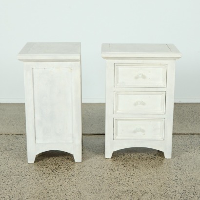 A Pair of Rustic Bedside Cabinets