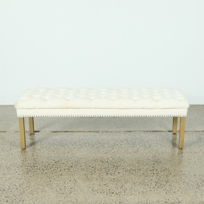 An Upholstered Bench in Linen Fabric