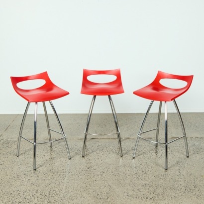 A Set of Three Diavoletto Bar Stools by Luisa Battaglia for Scab