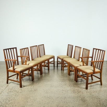 A Set of Eight Edwardian Mahogany Dining Chairs With Two Carvers