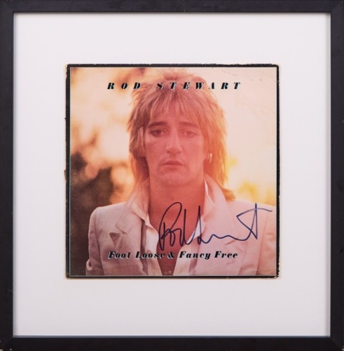 A Signed and Framed Rod Stewart Album Foot Loose & Fancy Free