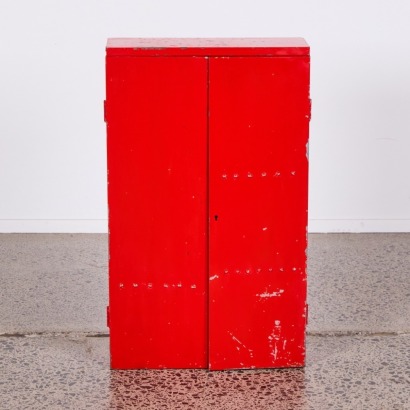 A Vintage Wall Hung Metal Tool Cabinet