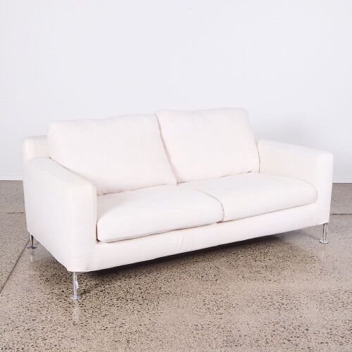 A B&B Italia Harry Two Seat Sofa in Cream Linen