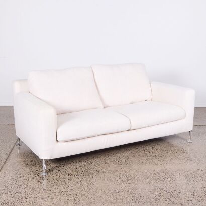 A B&B Italia Harry Two Seat Sofa in Cream Linen