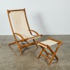 A Skagerak Tarok Teak and Canvas Rocker with Foot Stool