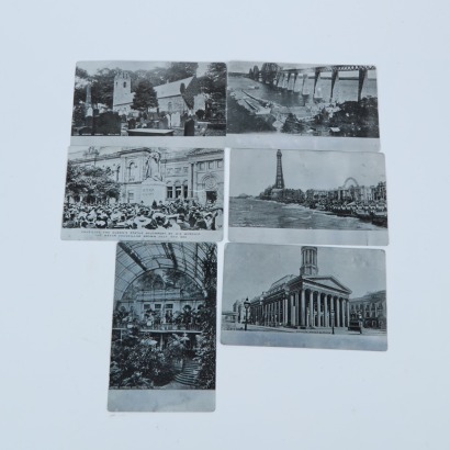 A Collection of Five Antique Metal Post Cards