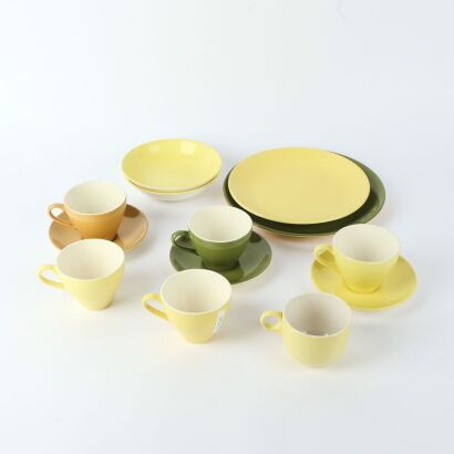 A Collection of Crown Lynn Colour Glaze Vessels