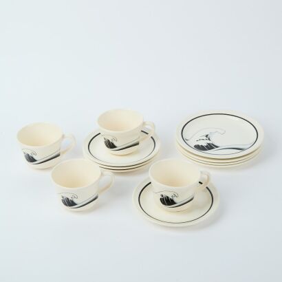 A Crown Lynn Last Wave Tea Set