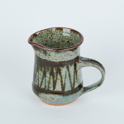 A Richard Batterham Jug with Wax Resist Decoration Impressed RB Mark