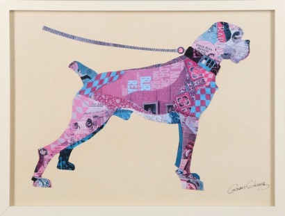 A Boxer Collage Framed Print by Guan Zheng