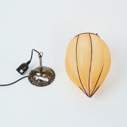 An Amber Murano Glass Ceiling Light with Scavo Glass Finish by Siru