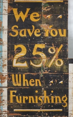 A 1900s West Auckland Kauri Board Furnishing Sign