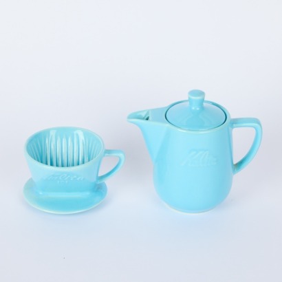 A Ceramic Kalita Coffee Pot and Filter