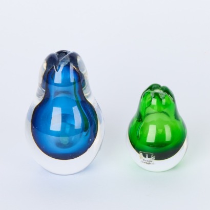 A Pair of Kosta Sweden Glass Pears