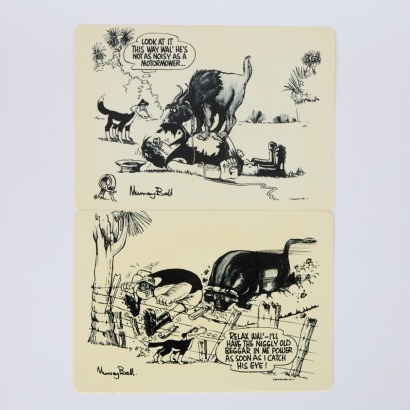 A Pair of Murray Ball Footrot Flats Plastic Placemats