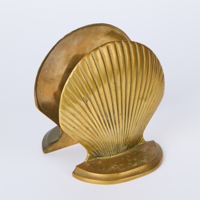 A Pair of Art Deco Clam Shell Bronze Bookends
