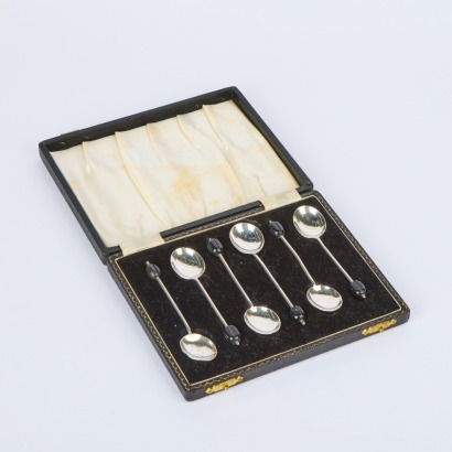 A Set of Six Coffee Bean Spoons