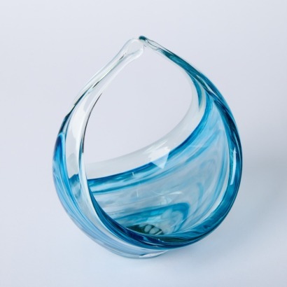A Hokitika Art Glass Basket