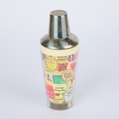 A Stainless Steel Liquor Label Cocktail Shaker