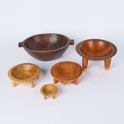 A Set of Five Kava Bowls