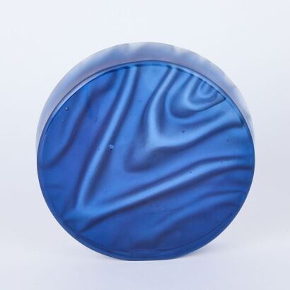 A Jenny Smith Silk Road Blue Cast Glass Form