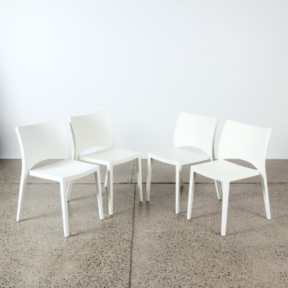 A Set of Four Aqua Bontempi Dining Chairs