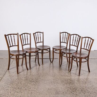 A Set of Six Fischel Cafe Chairs