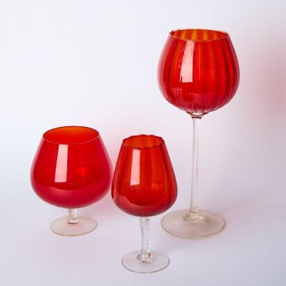 A Trio of Decorative Red Glasses