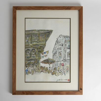 A Chinese Ink and Colour &lsquo;Figural and Landscape' Painting