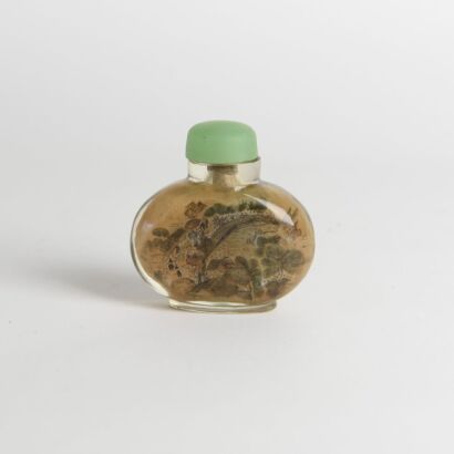 A Chinese 20th Century Inside-painted &lsquo;Landscape&rsquo;Glass Snuff Bottle