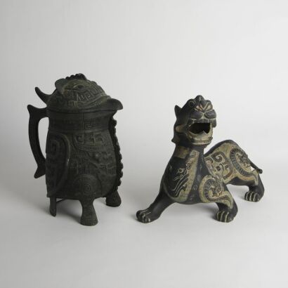 A Pair of Chinese Bronze Vessels