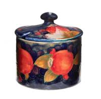 William Moorcroft Pomegranate Lidded Honey Pot, C. 1920