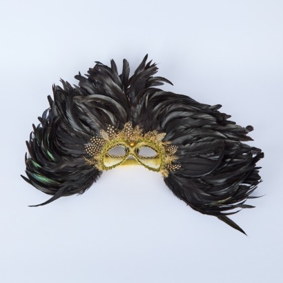 A Full Feathered Italian Mardi Gras Mask
