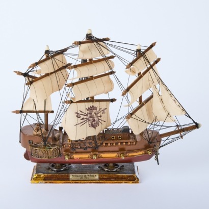 A Model Ship of a 18th-Century Spanish Frigate 'Fragata Espanola'