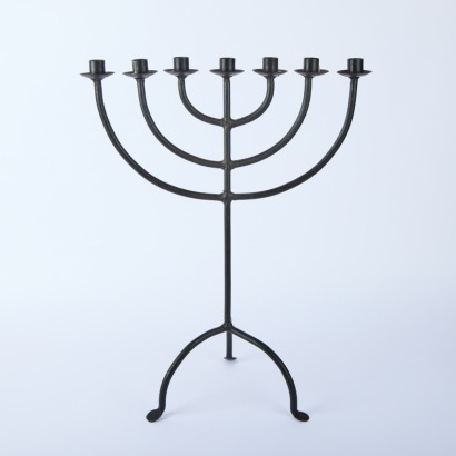 A Wrought Iron Candle Holder