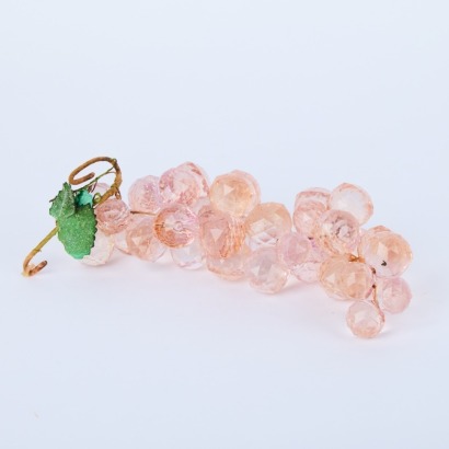 A Vintage Pink Lucite Faceted Grapes Cluster