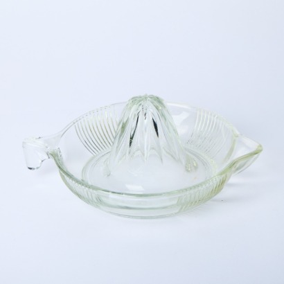 A Large Vintage Pressed Glass Lemon Squeezer