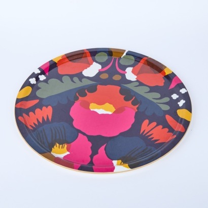 A Large Marimekko Sweden Hattarakukka Plywood Serving Tray