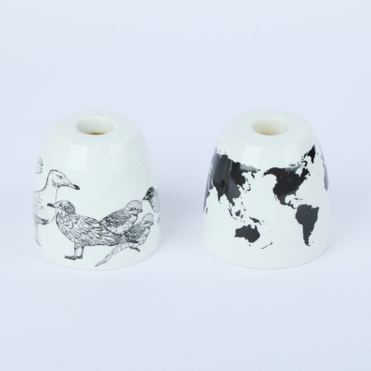 A Pair of BoConcept Porcelain Candle Holders