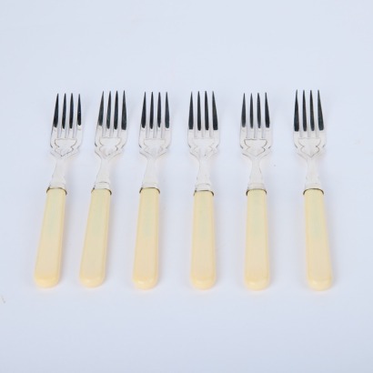A Set of Six Vintage Bone Handle Forks